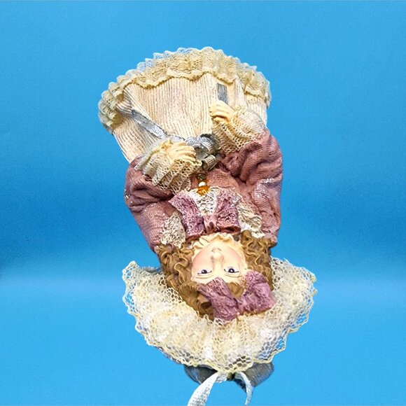 Louis Nichole 1999 Victorian Girl Ornament Kurt Adler Christmas Dangling Legs v2 - Picture 7 of 9